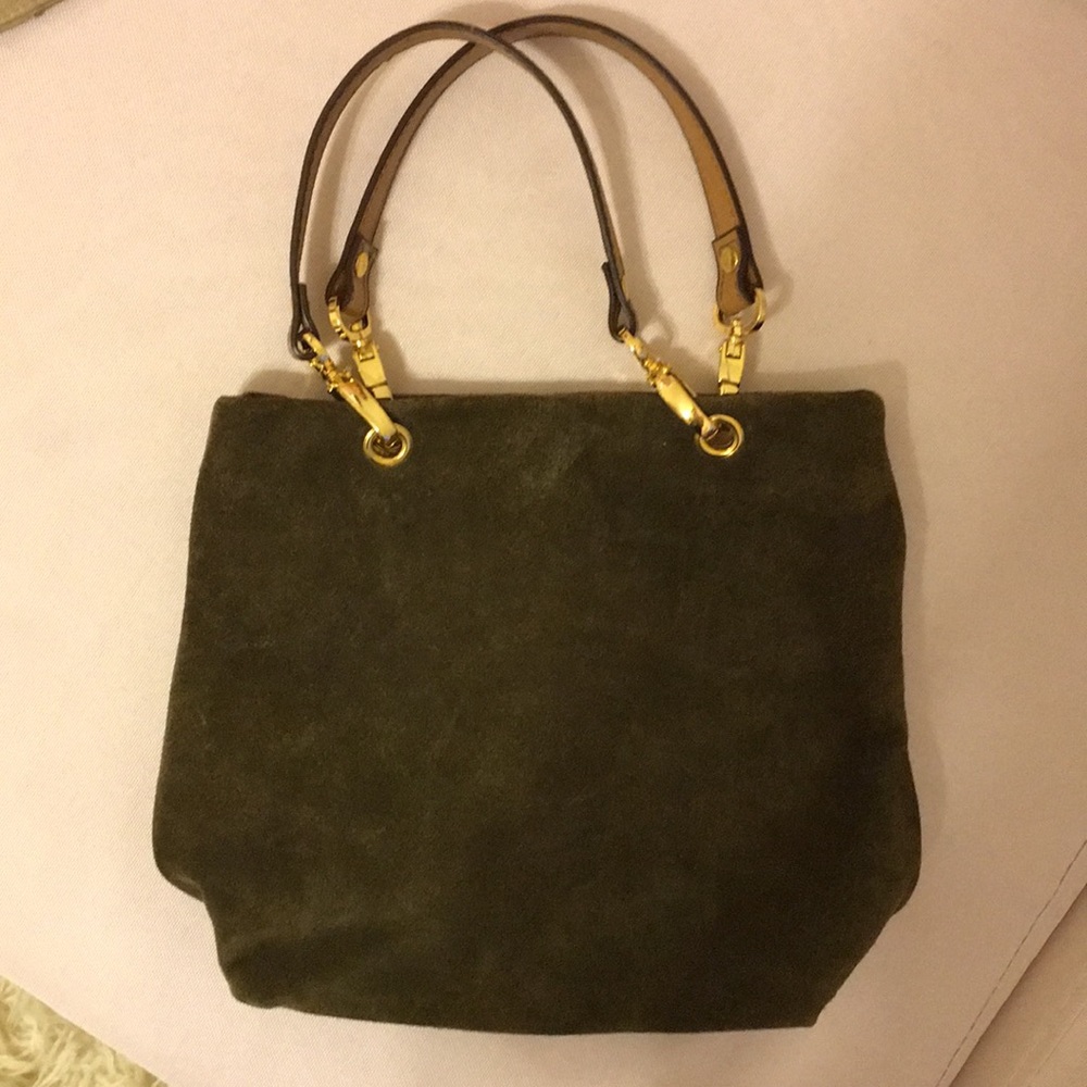 small vintage suede tote